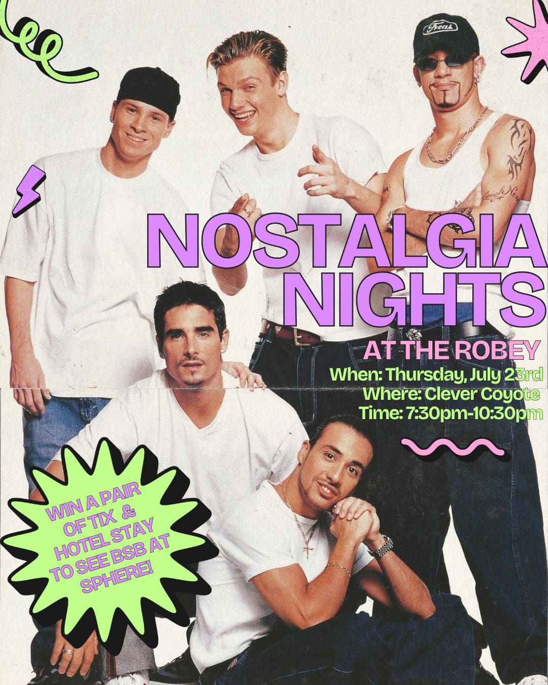 Nostalgia Nights: Backstreet Boys at Clever Coyote